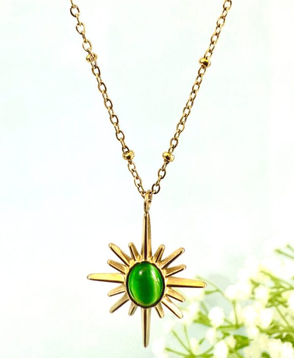 Sunshine Statement Green Necklace Premium Quality