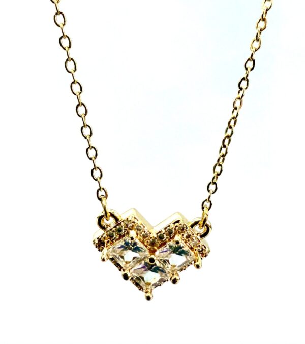 White Stone Heart Necklace